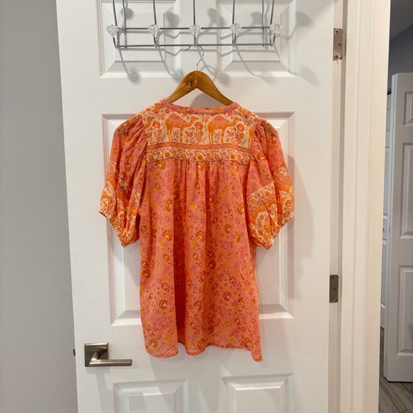 Spell‎ Sundown organic cotton blouse  in Apricot size Small - Picture 6 of 14
